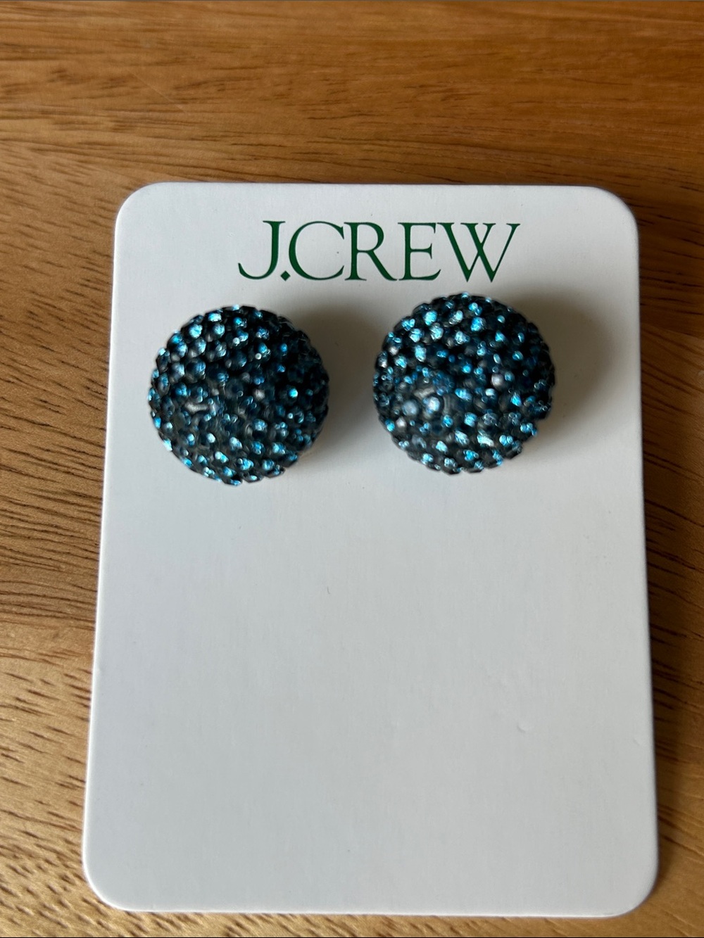 J. Crew Crystal Ball Blue Studded Earrings